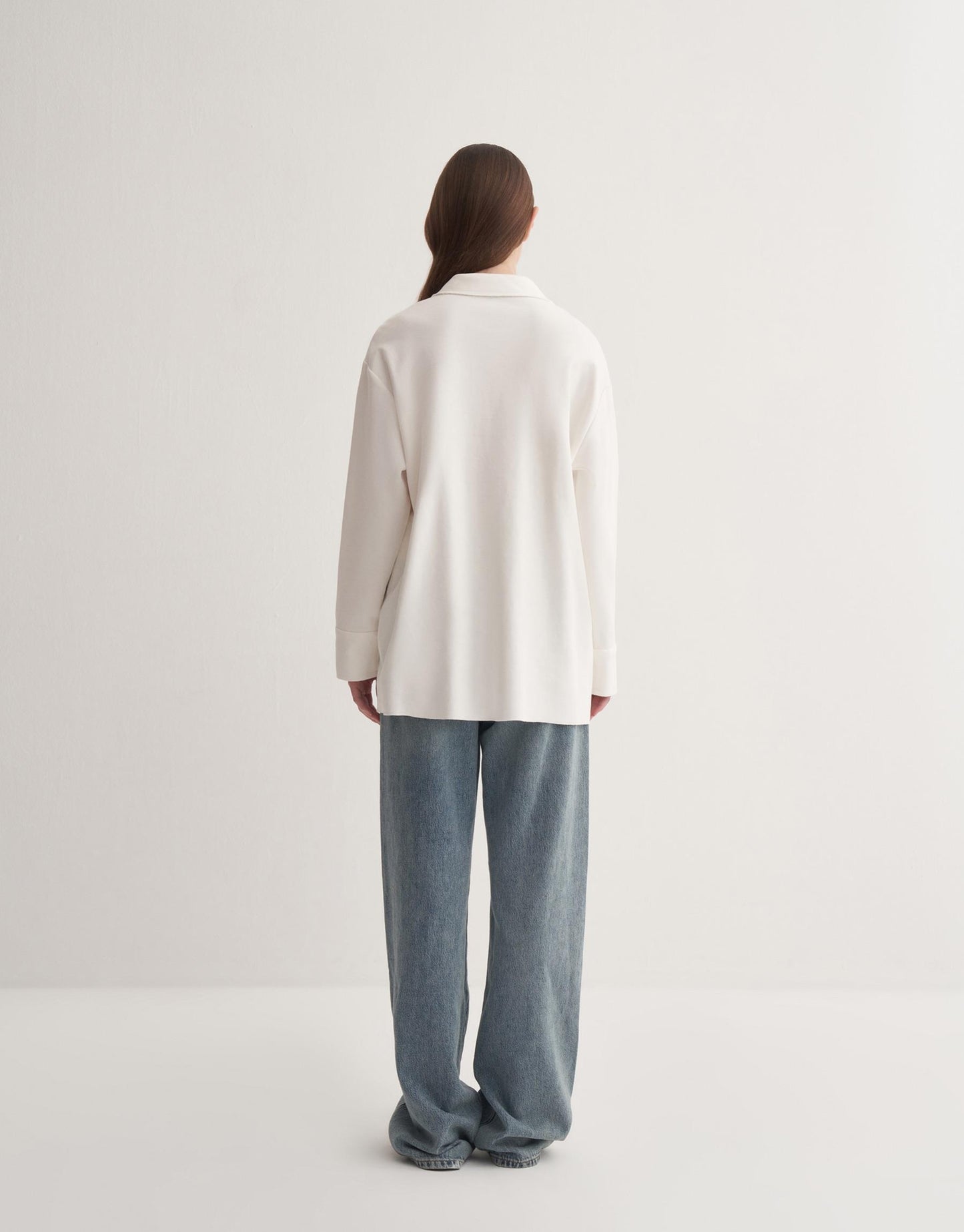 Zippered Sweatshirt Ecru