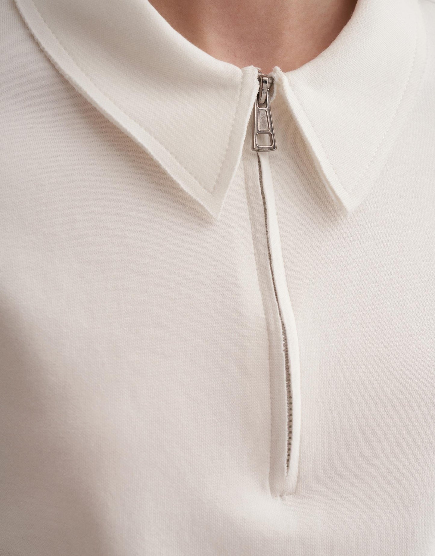 Zippered Sweatshirt Ecru