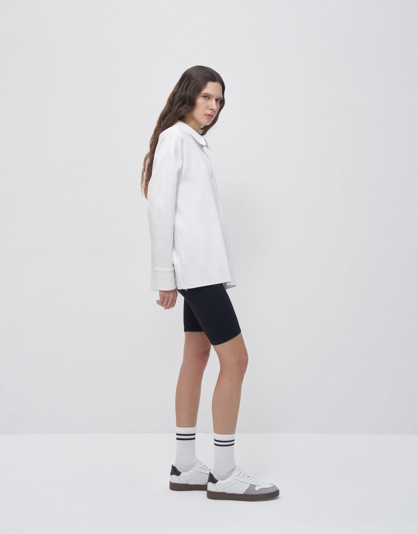 Zippered Sweatshirt Ecru