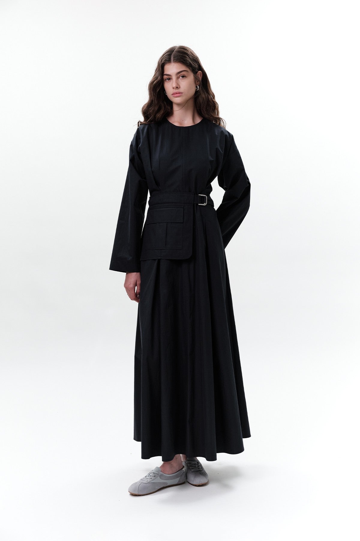 Pocket Belt Detail Dress Midnight Blue