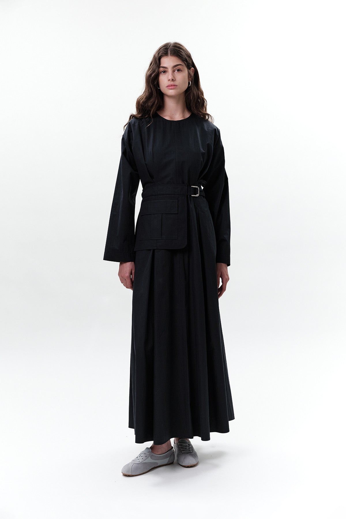 Pocket Belt Detail Dress Midnight Blue