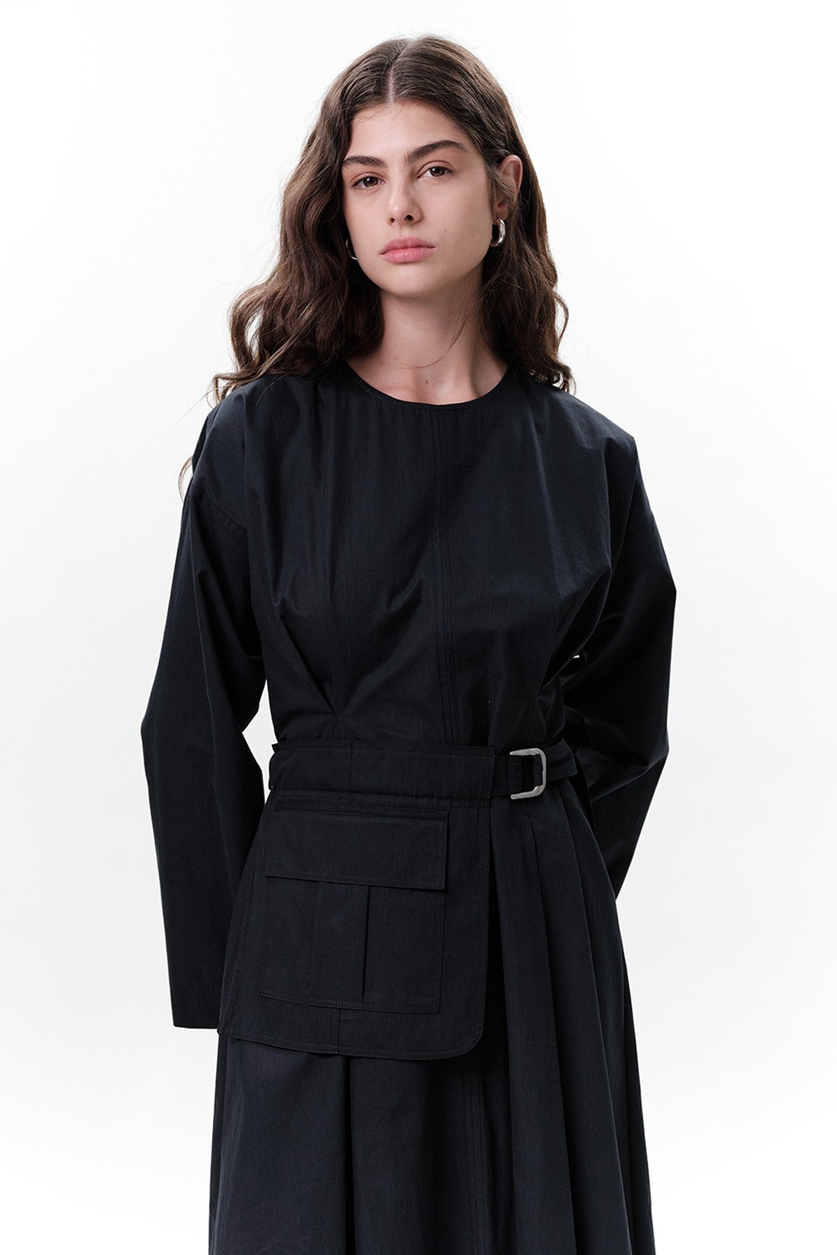 Pocket Belt Detail Dress Midnight Blue