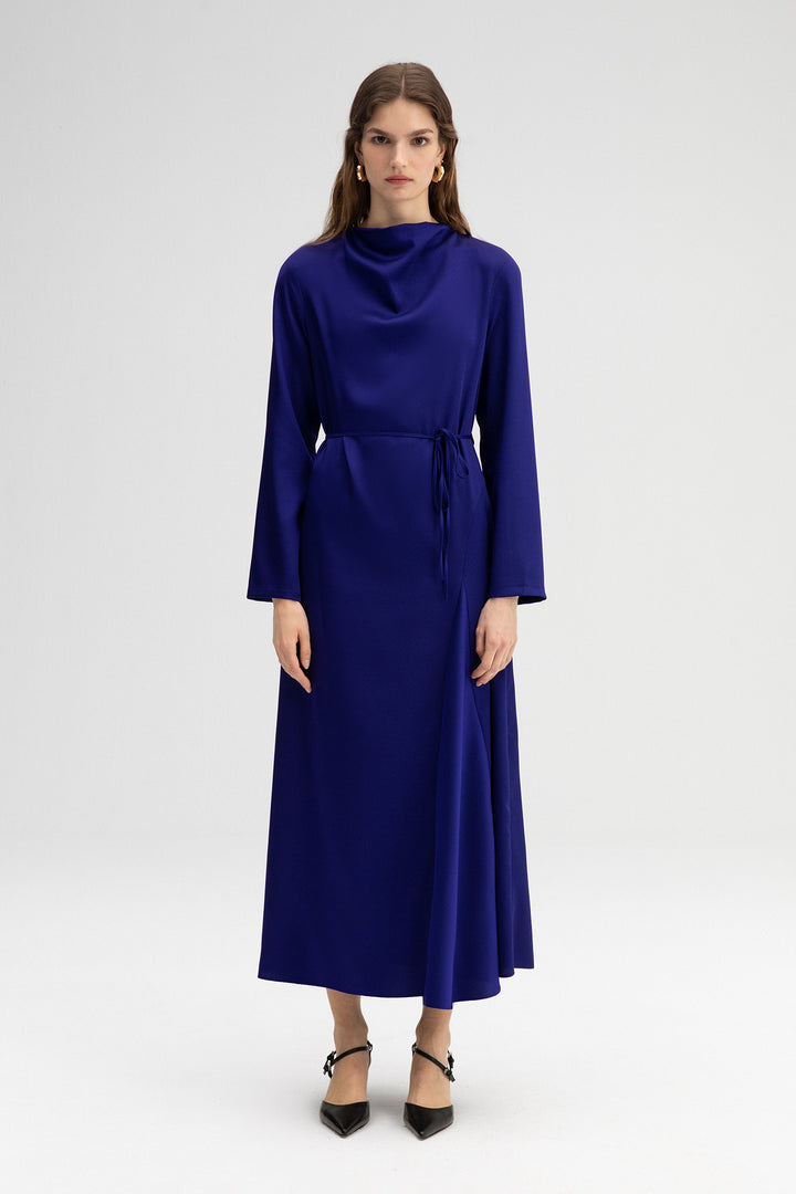 SATIN DRESS WITH BELT