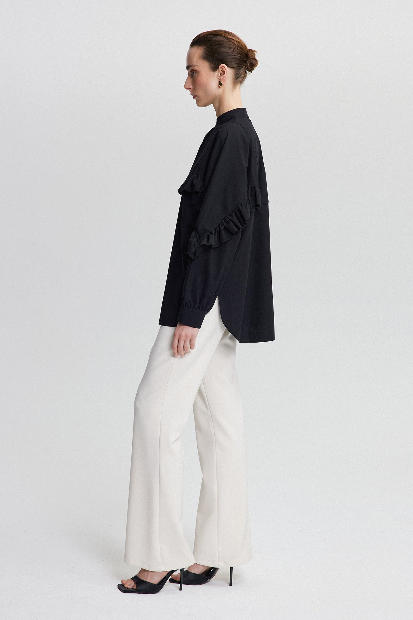 FRILL DETAILED POPLIN SHIRT