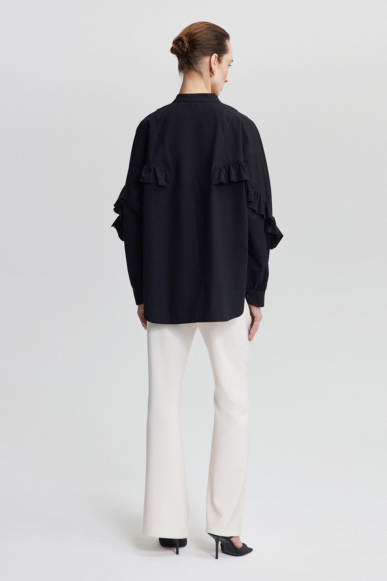 FRILL DETAILED POPLIN SHIRT