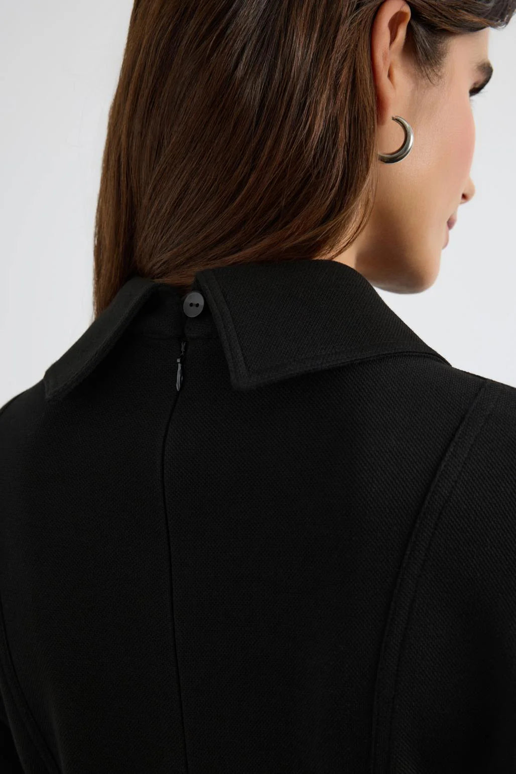 Wide Collar Dress Black