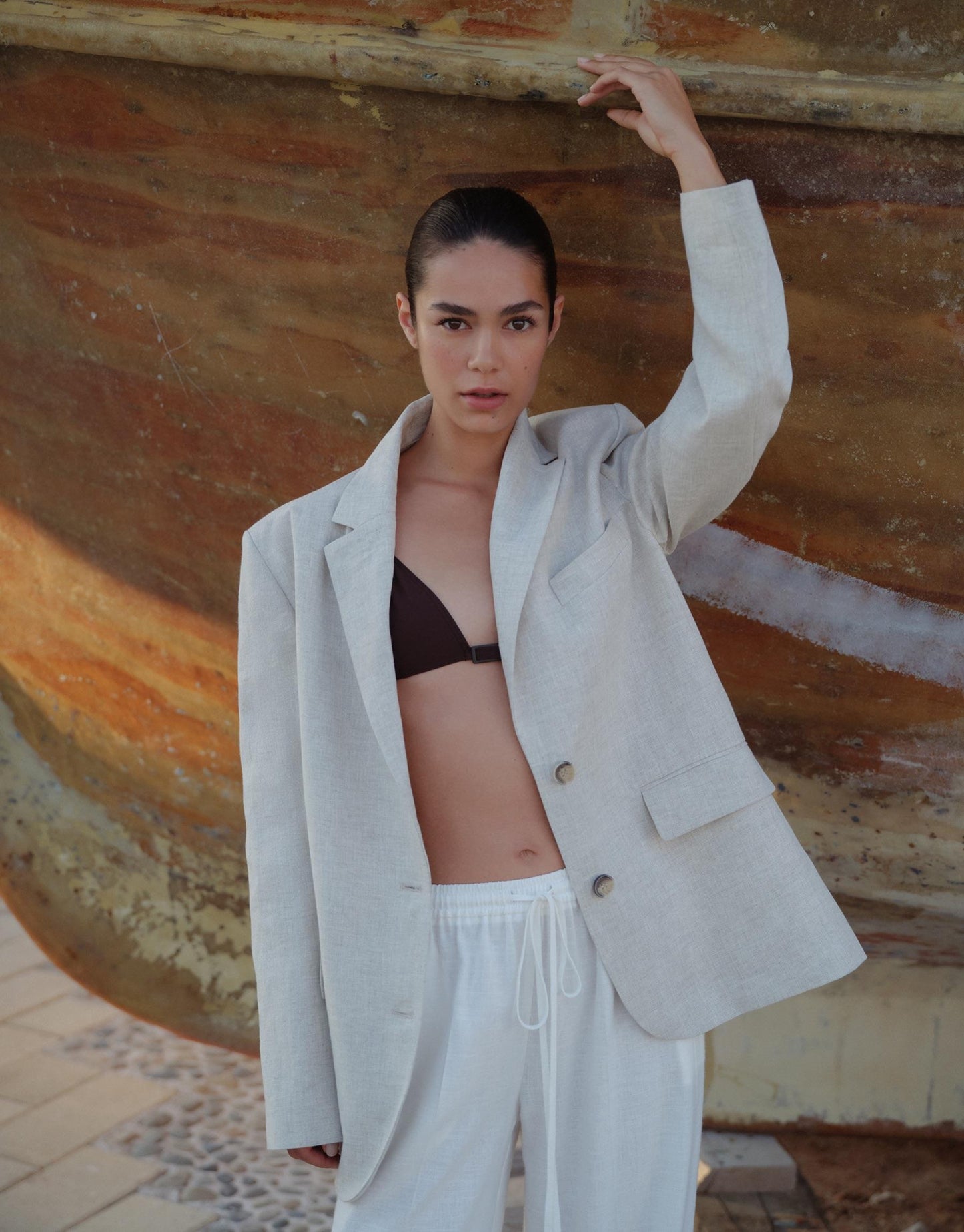 100% Linen Blazer Natural