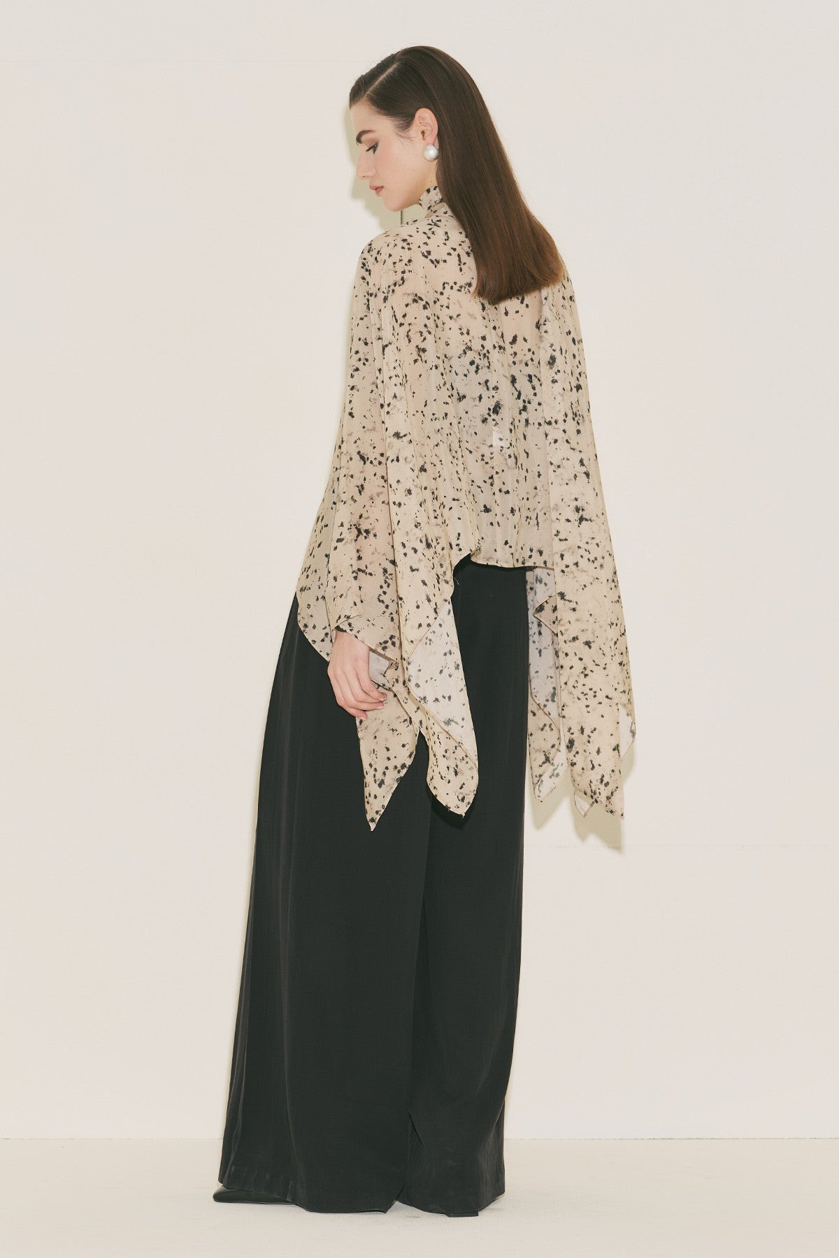 Shawl Detailed Blouse Cape Animal Print