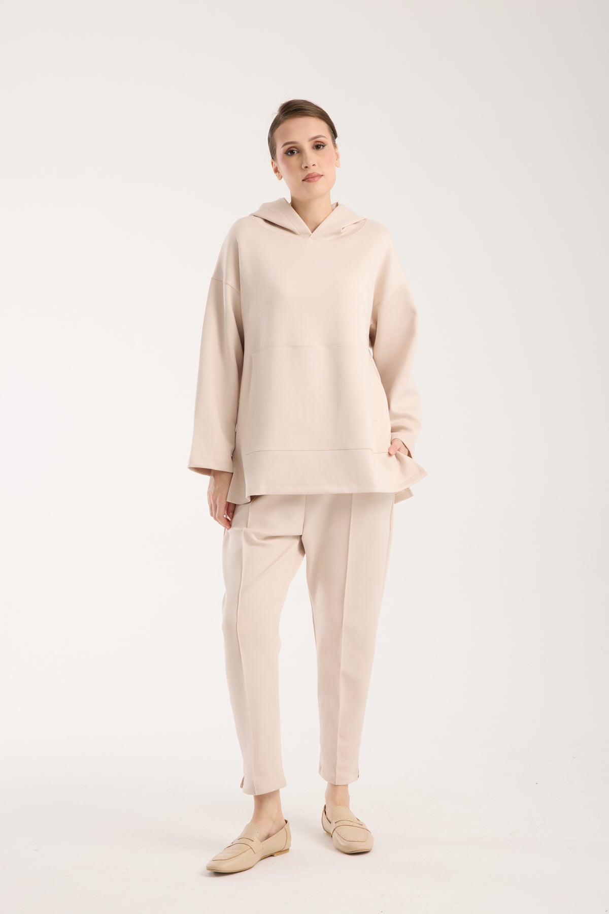 Scuba Hooded Set Soft Beige