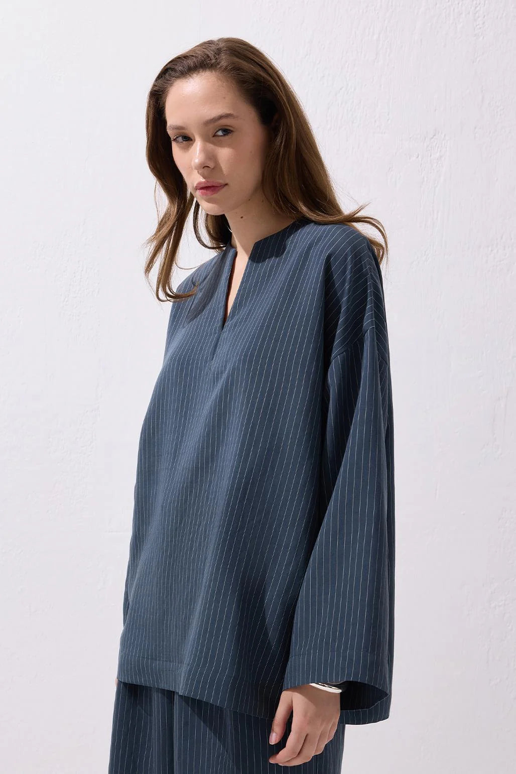 Dory Modal Blouse and Trousers Set Indigo