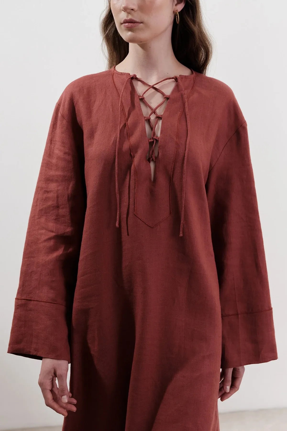 LINEN BINDING DETAIL DRESS TILE