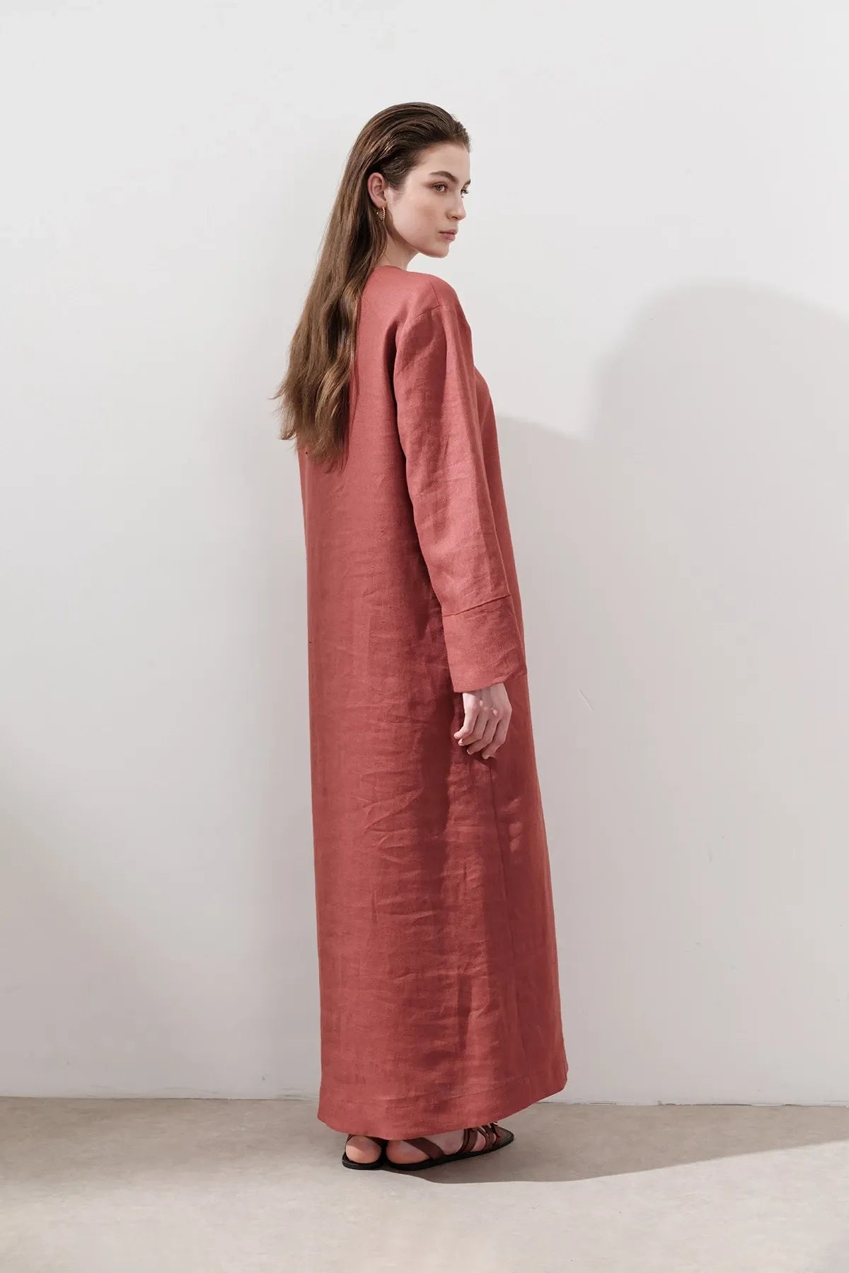 LINEN BINDING DETAIL DRESS TILE