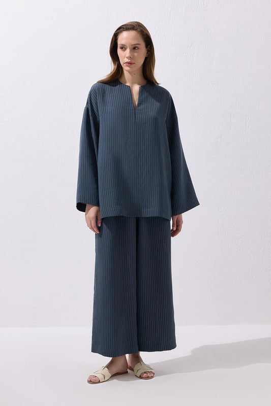 Dory Modal Blouse and Trousers Set Indigo