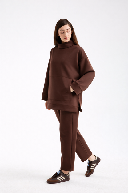 Scuba Sculpted Neck Set Brown