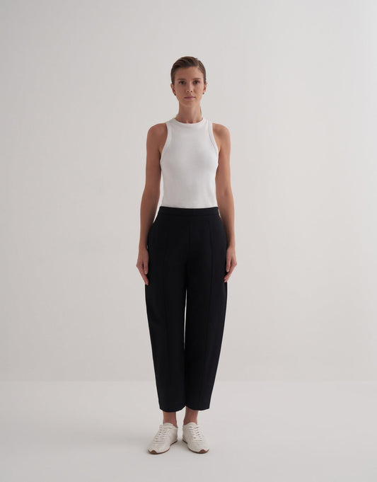 Front Seam Slouchy Trousers Black