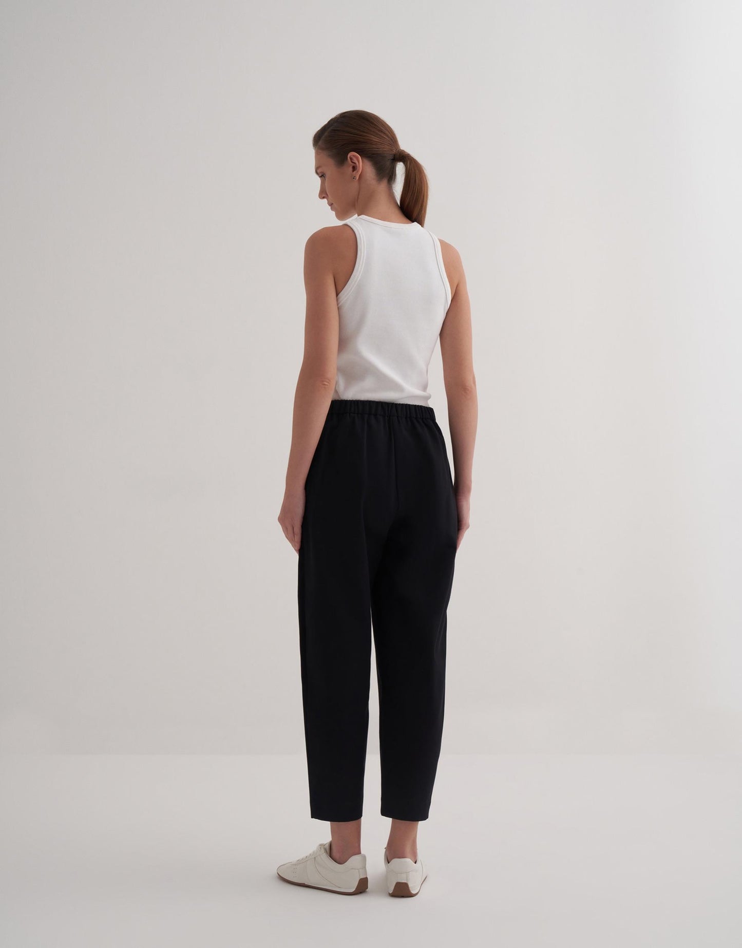 Front Seam Slouchy Trousers Black