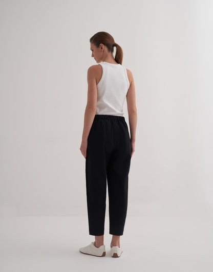 Front Seam Slouchy Trousers Black