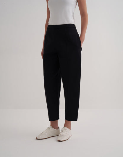 Front Seam Slouchy Trousers Black