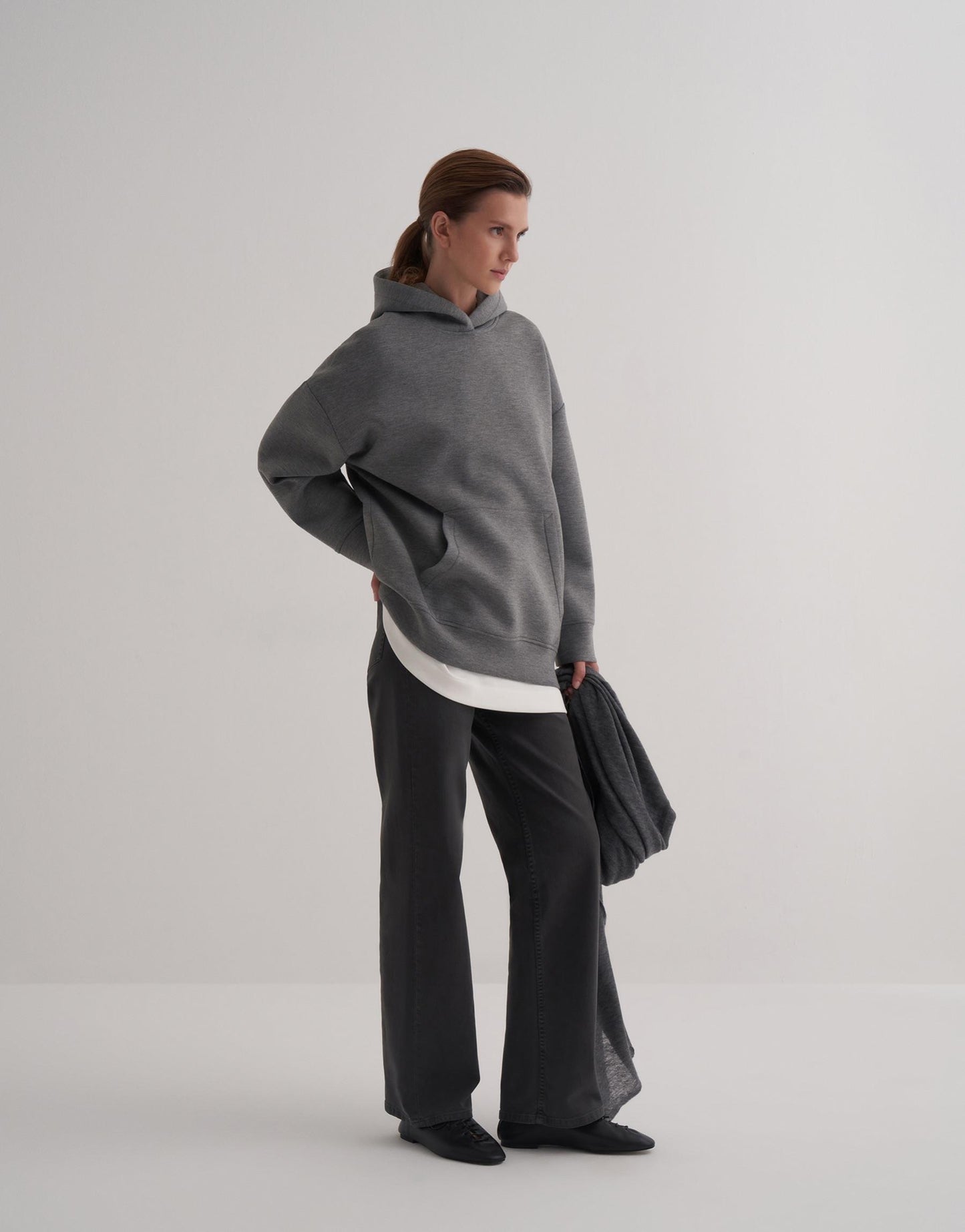 Puffy Scuba Sweatshirt Grey