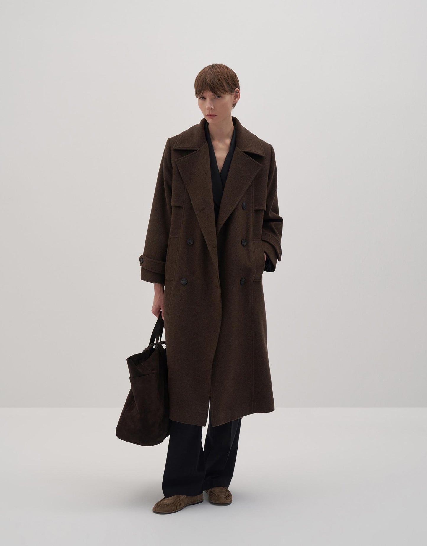 PADDED WOOL COAT BROWN