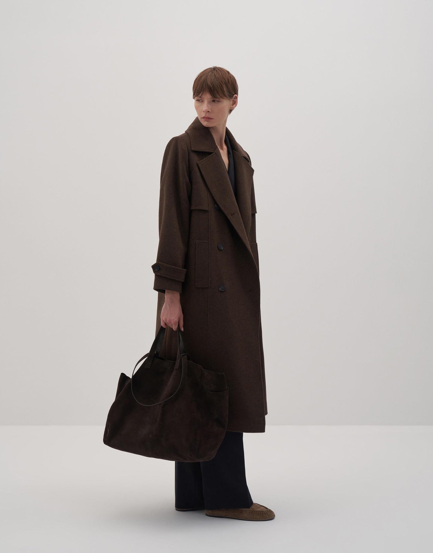 PADDED WOOL COAT BROWN