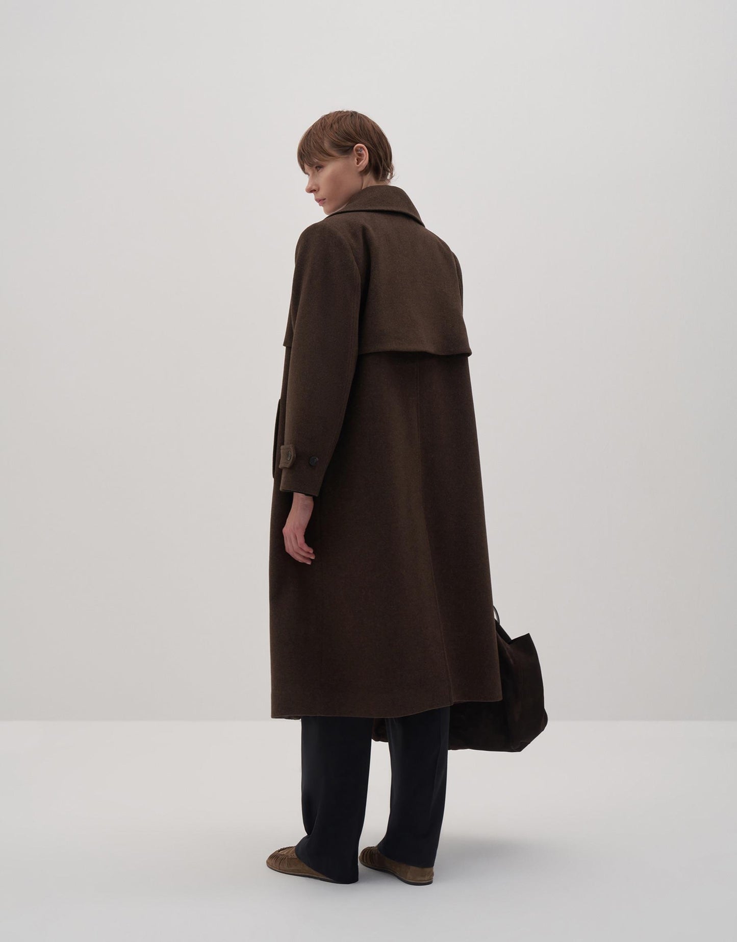 PADDED WOOL COAT BROWN