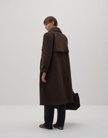 PADDED WOOL COAT BROWN