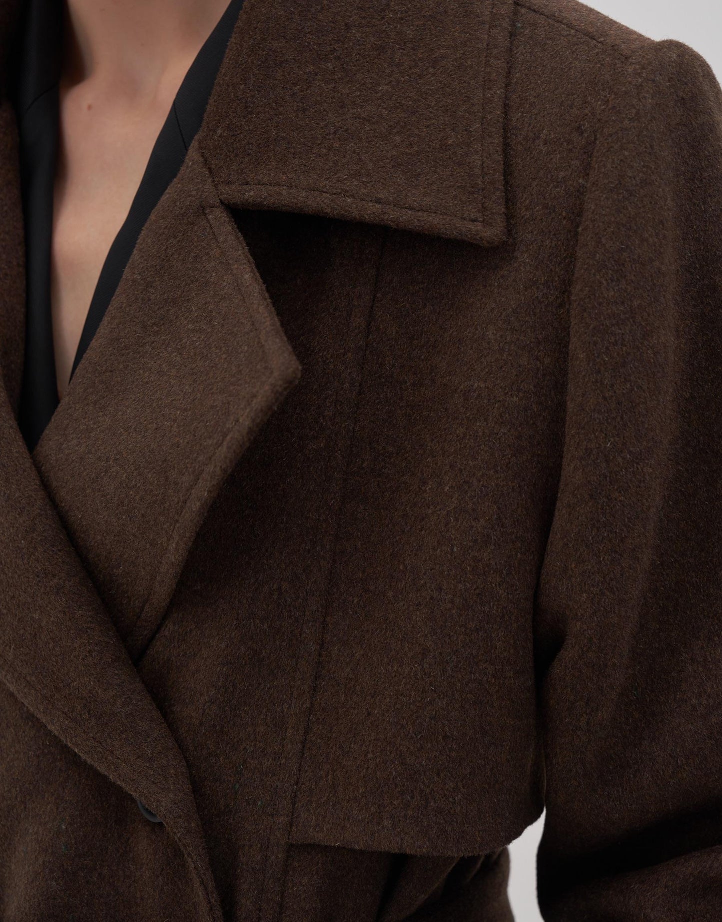 PADDED WOOL COAT BROWN