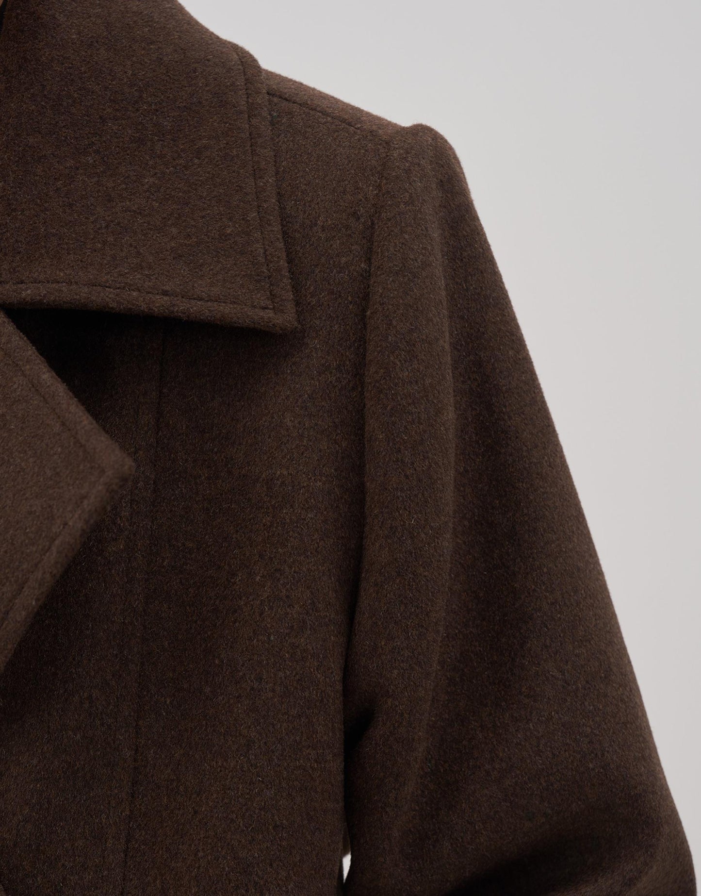 PADDED WOOL COAT BROWN