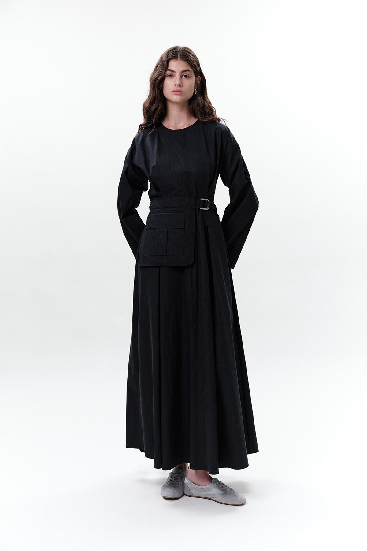 Pocket Belt Detail Dress Midnight Blue