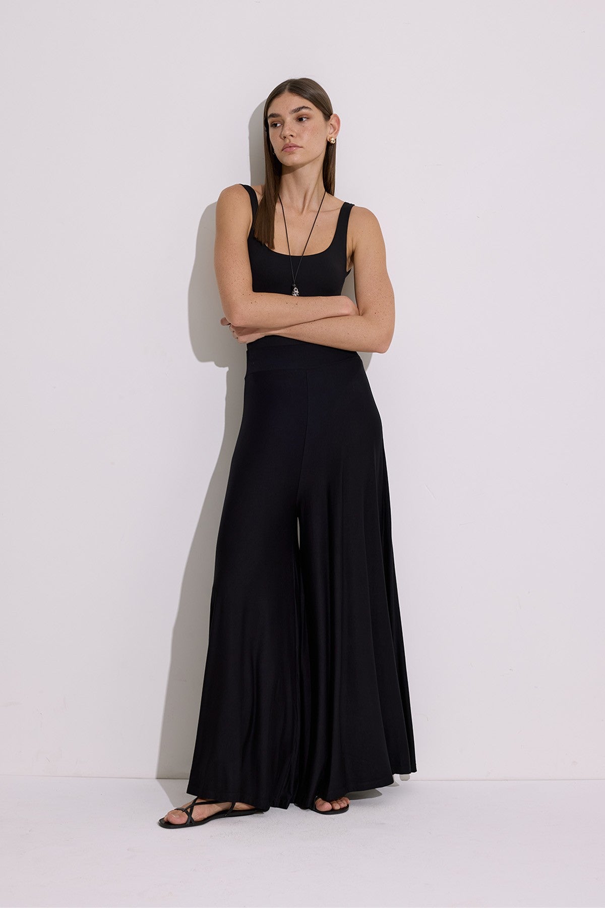 Flowing Comfortable Trousers Black