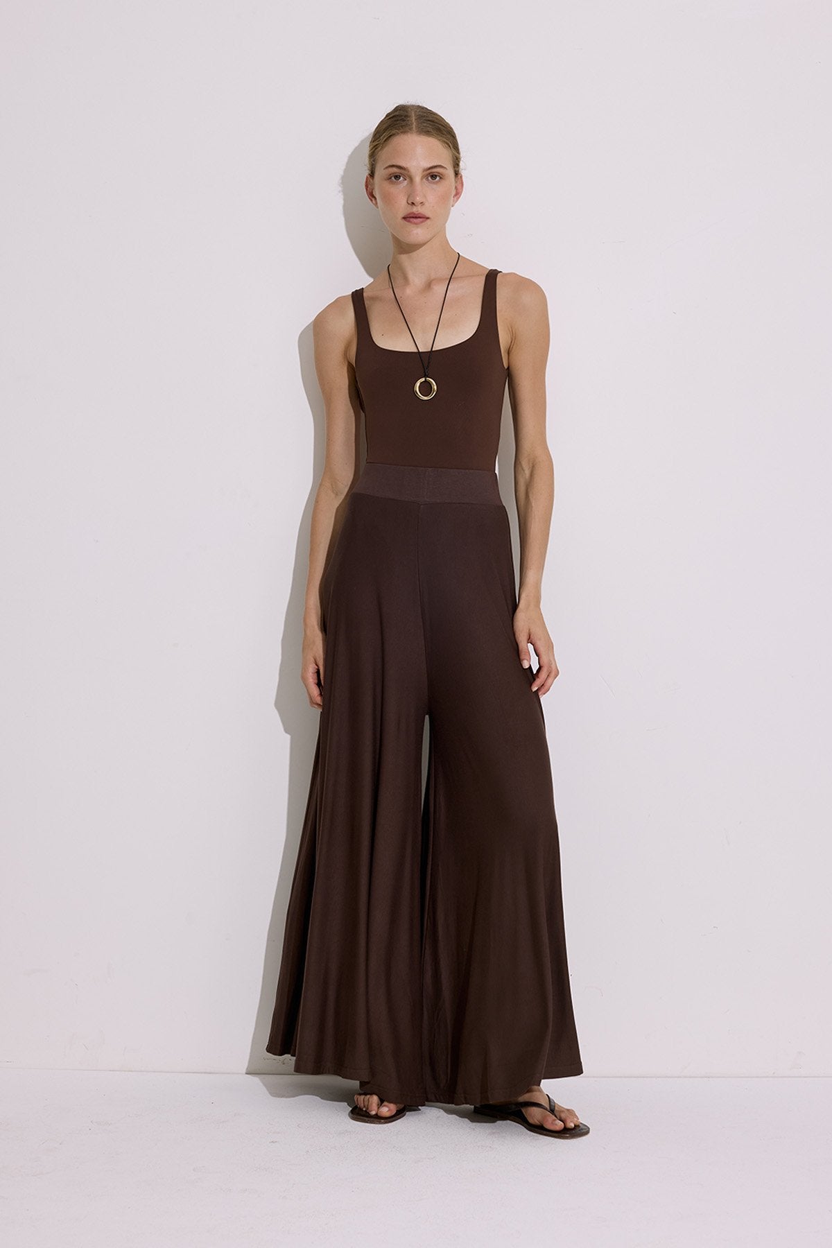 Flowing Comfortable Trousers Brown