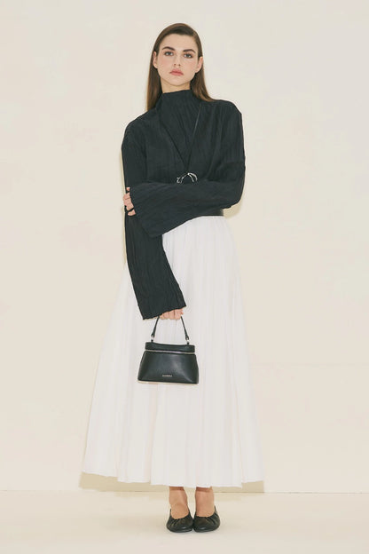 Crush Fabric Blouse Black