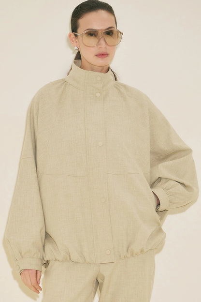 Premium Bomber Jacket Beige Green