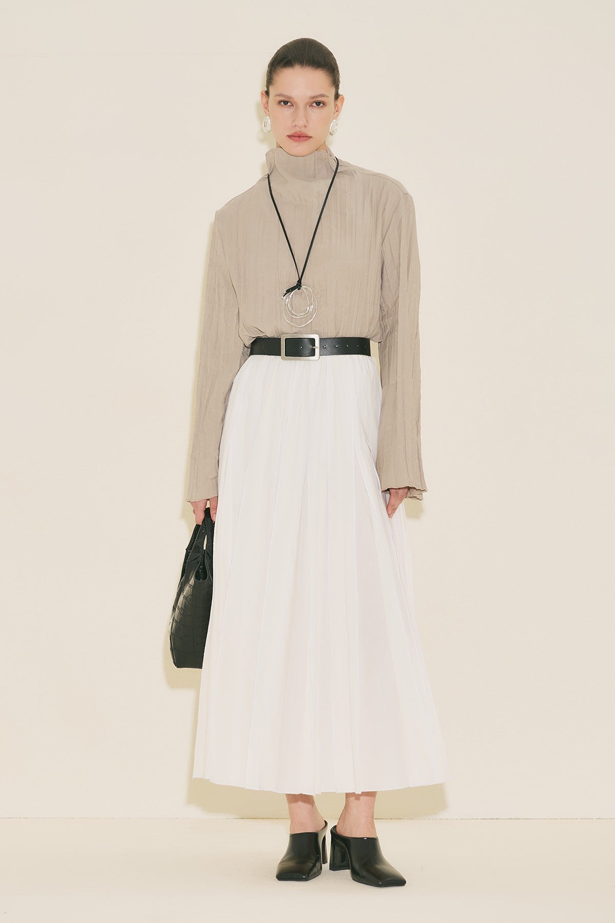 Crush Fabric Blouse Stone