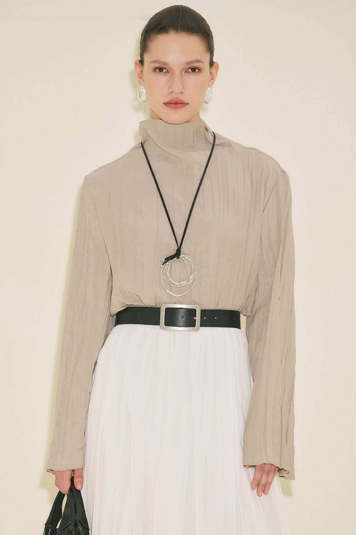 Crush Fabric Blouse Stone