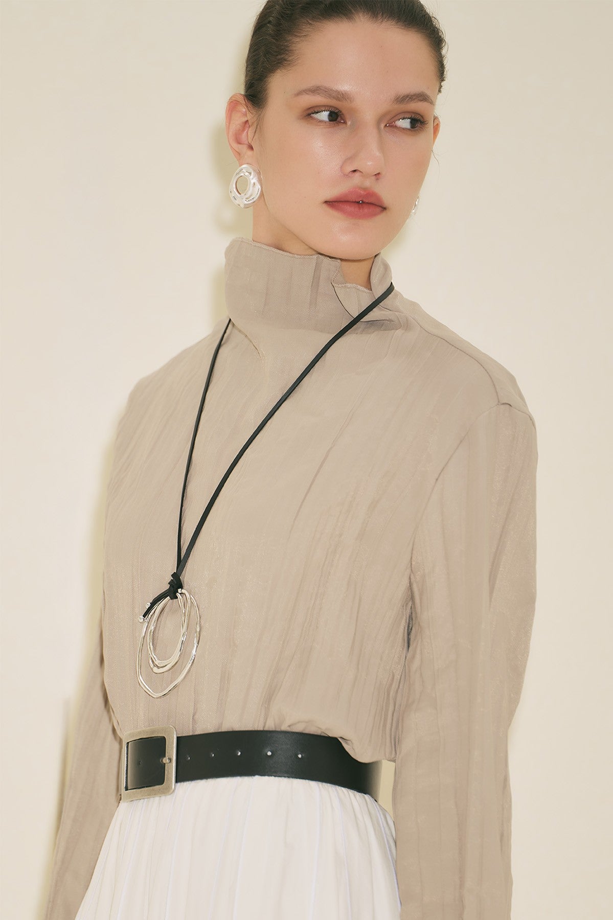 Crush Fabric Blouse Stone