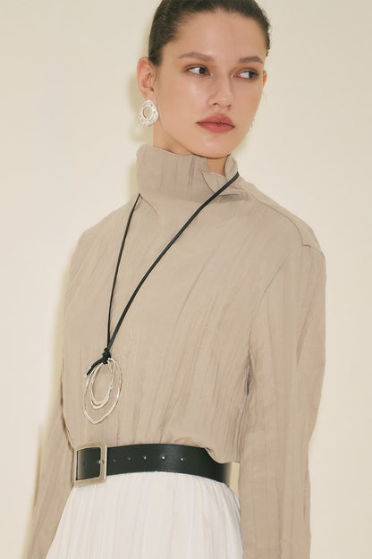Crush Fabric Blouse Stone