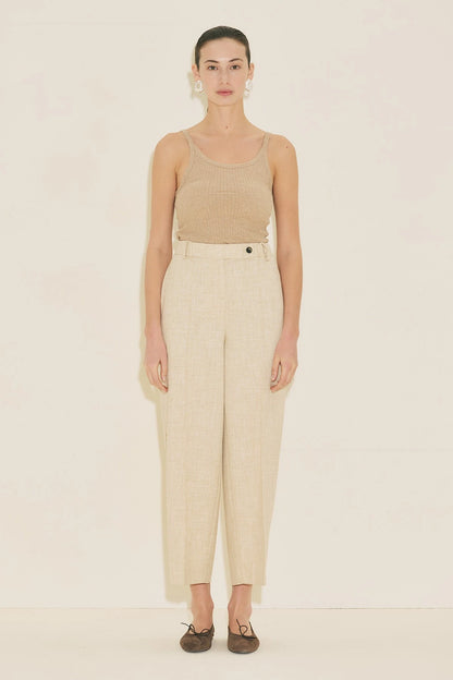 BARREL FABRIC TROUSERS BEIGE