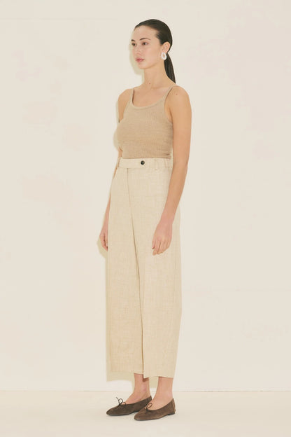 BARREL FABRIC TROUSERS BEIGE