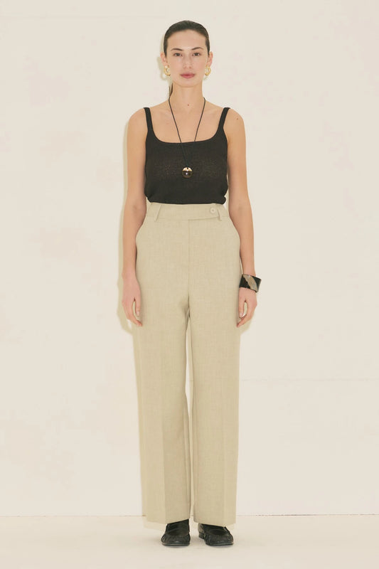 STRAIGHT CLASSIC TROUSERS BEIGE GREEN