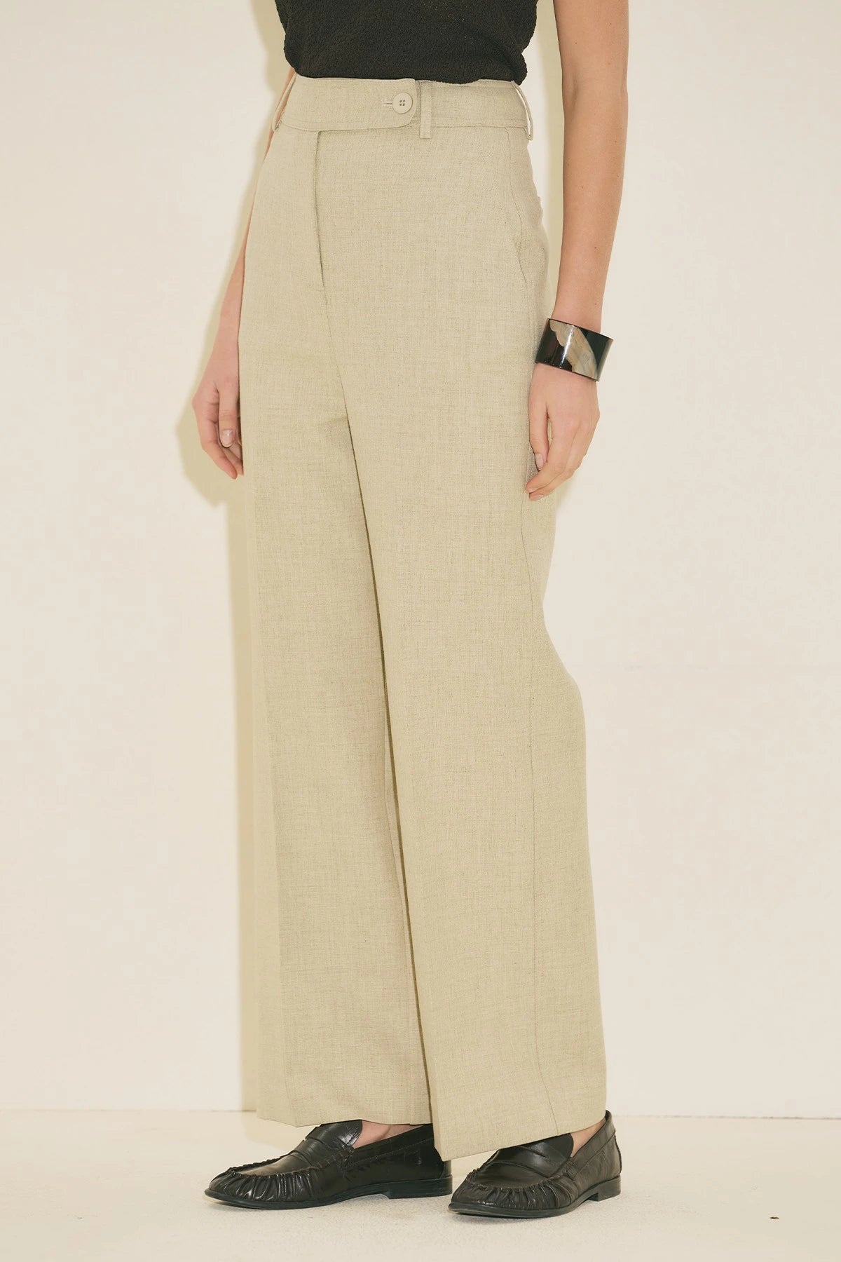 STRAIGHT CLASSIC TROUSERS BEIGE GREEN