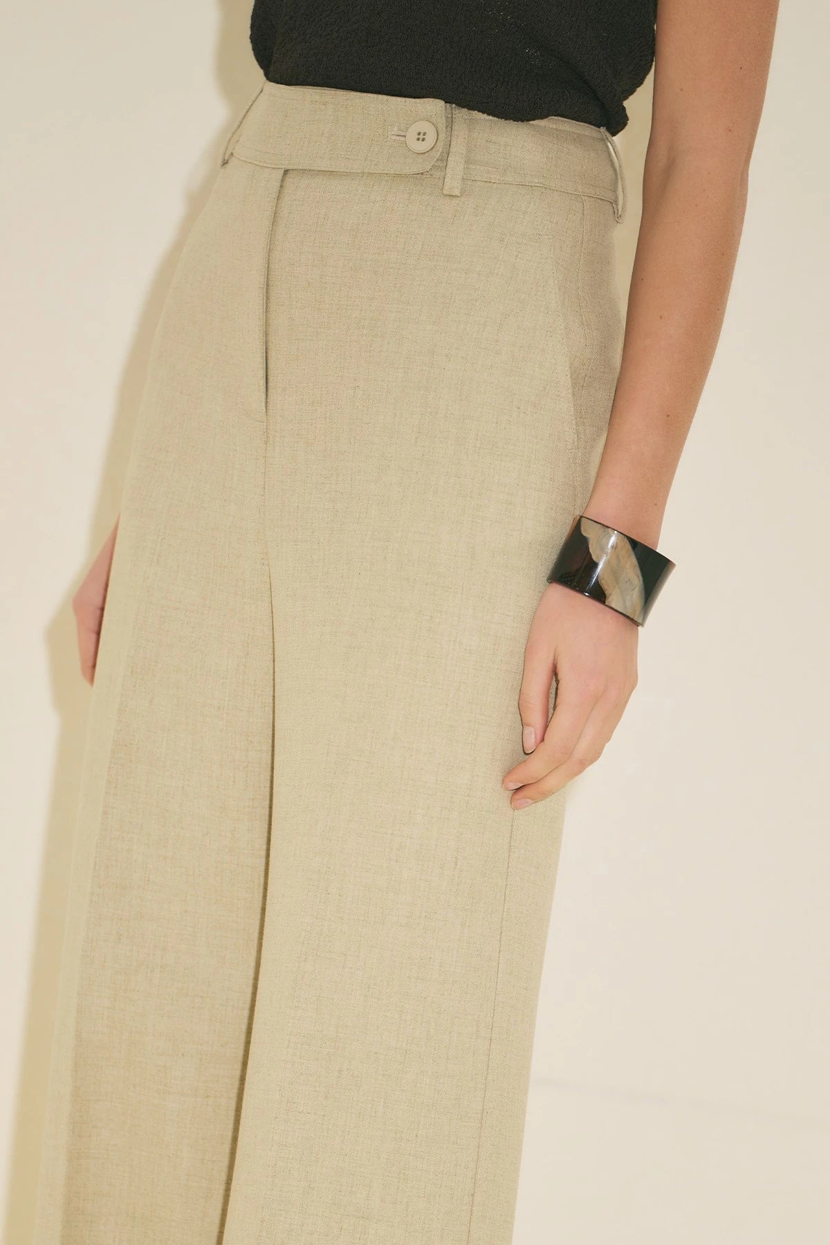 STRAIGHT CLASSIC TROUSERS BEIGE GREEN