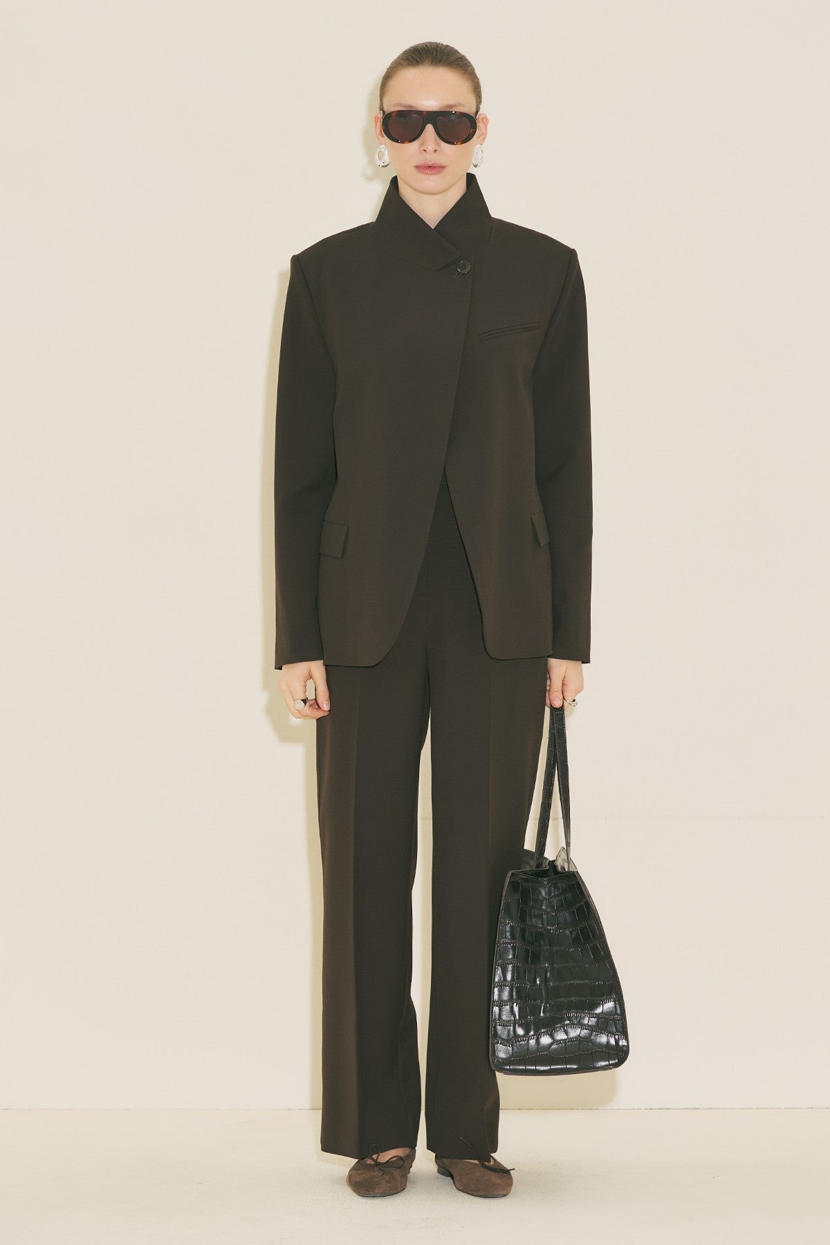 Milanda Blazer Jacket Dark Brown