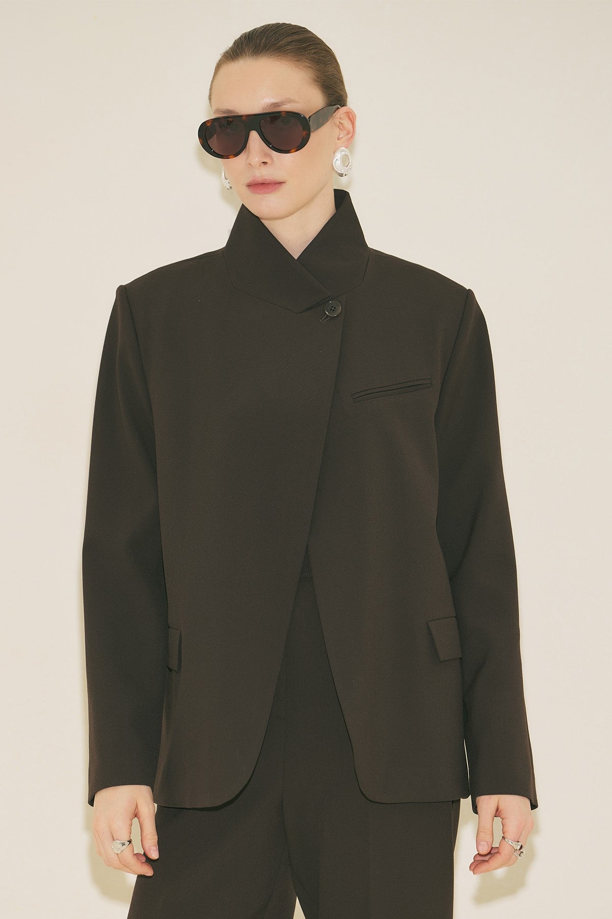 Milanda Blazer Jacket Dark Brown