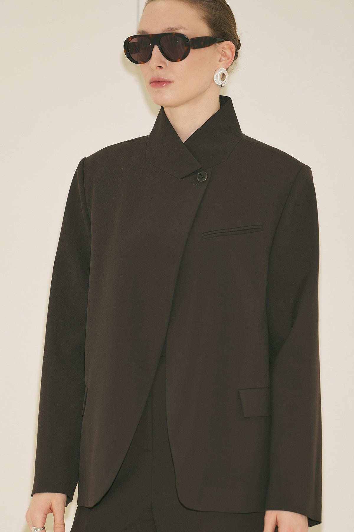 Milanda Blazer Jacket Dark Brown