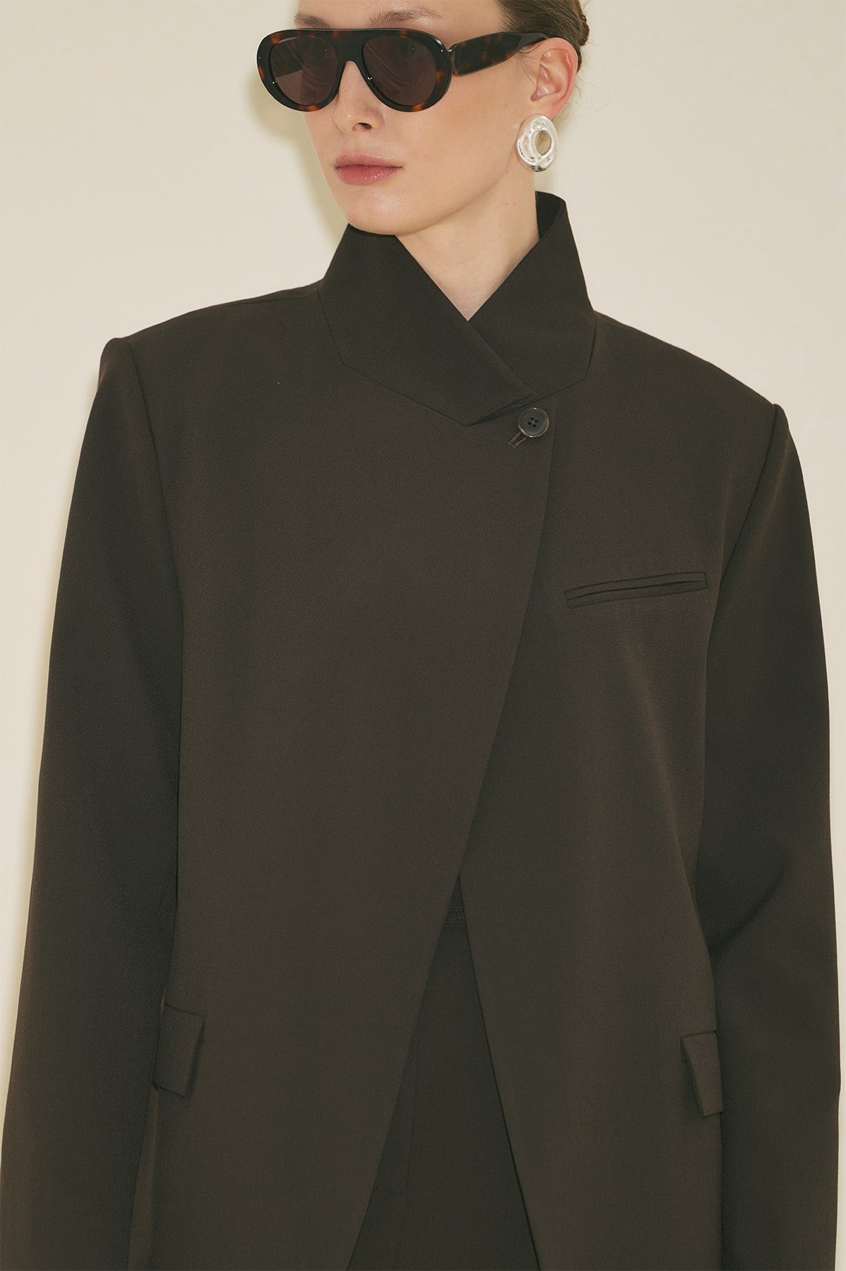 Milanda Blazer Jacket Dark Brown