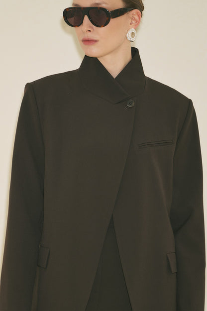 Milanda Blazer Jacket Dark Brown