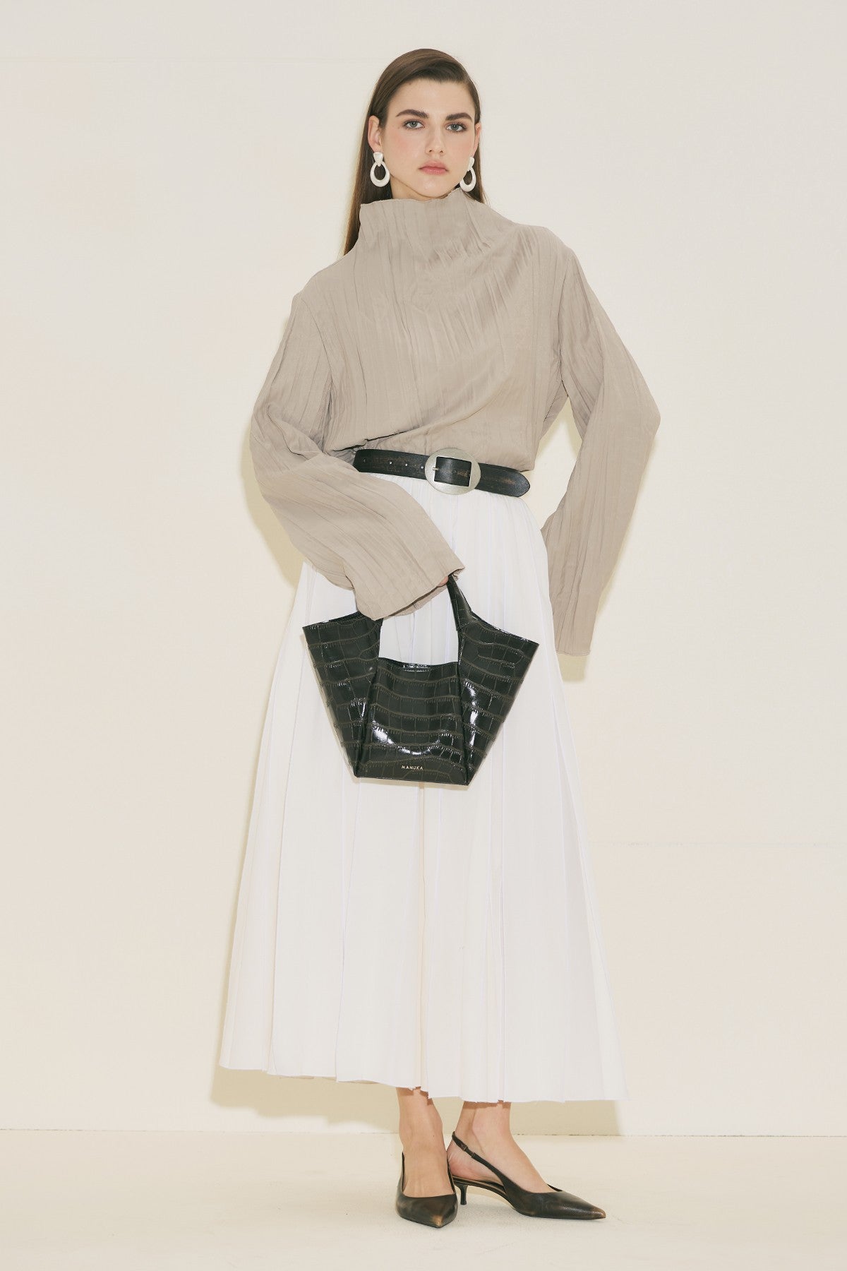 Crush Fabric Blouse Stone