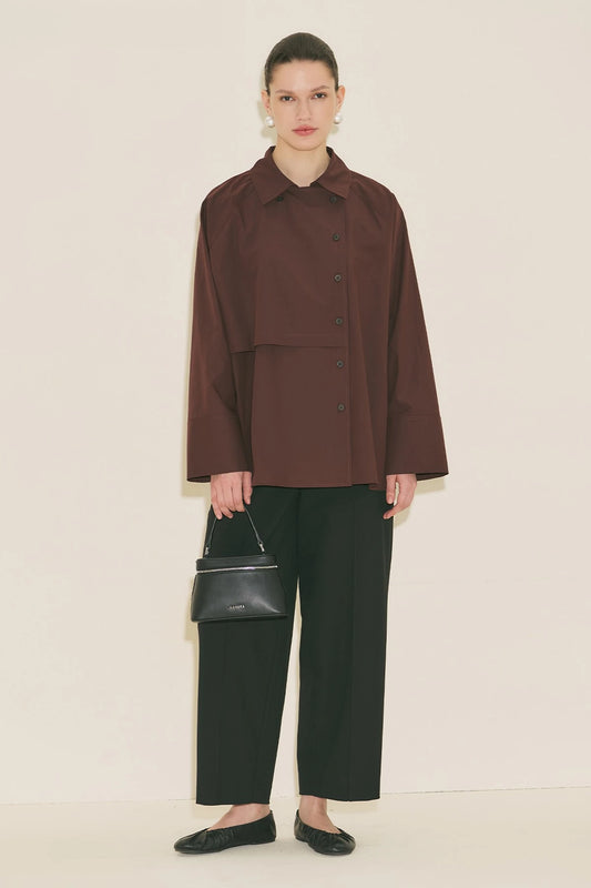 BARREL FABRIC TROUSERS Black